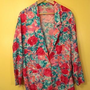 1980s Neon Floral Blazer Vintage for Spring